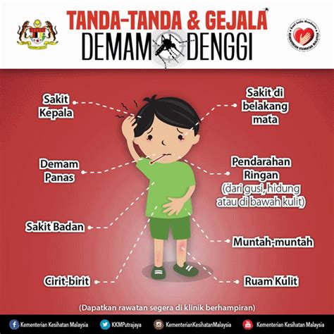 For more information and source, see on this link : Tanda-Tanda Dan Rawatan Demam Denggi