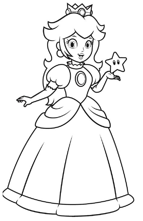 Princess Peach From Super Mario Bros Coloring Page Easy Drawing Guides Sexiz Pix