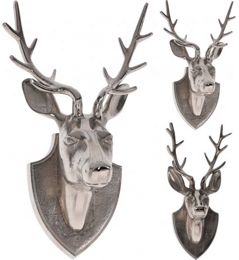 Silver Metal Deer Head 35862 Christmas Hanging Decorations