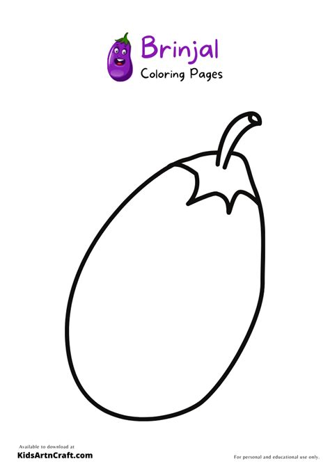 Eggplantbrinjal Coloring Pages For Kids Free Printables Kids Art