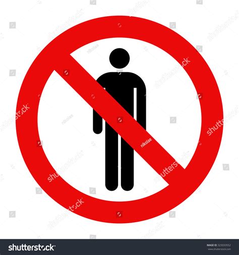 No People Allowed No Man Sign Isolated On White Background Stock