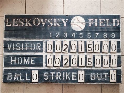 Custom Rustic Baseball Vintage Sports Scoreboard Etsy Baseball Room