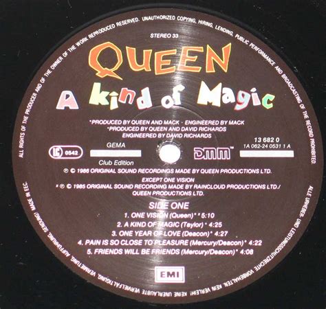 Queen A Kind Of Magic Album Cover Gallery And 12 Vinyl Lp Discography Information Vinylrecords