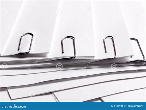 Paper Clipped Stock Photo Image Of Isolated Office Organize 1411926