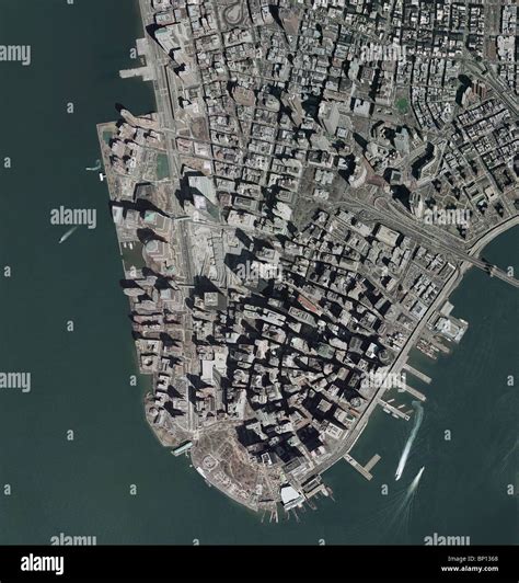 Aerial Map View Above Downtown Manhattan New York City Stock Photo Alamy