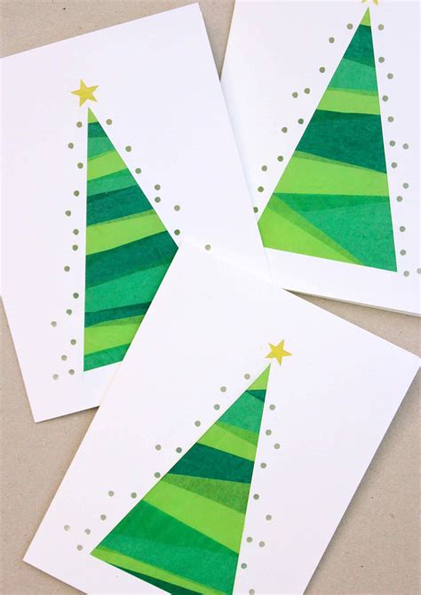 Christmas Tree Tissue Cards Christmas Tree Paper Craft Simple