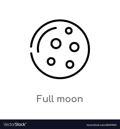 Outline Full Moon Icon Isolated Black Simple Line Vector Image