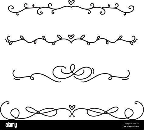 Vector Vintage Line Elegant Dividers And Separators Swirls And Corners