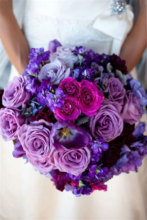 Trop De Connexions Purple Bride Bouquet Purple Wedding Flowers