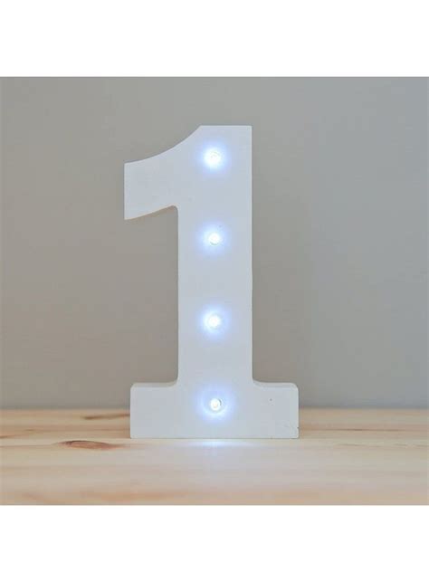 Numero 1 Led De Madera Blanco 153x155cm Happy Party