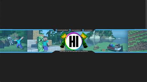 Personnalisez les polices, les couleurs. cool free minecraft youtube banner template. - YouTube