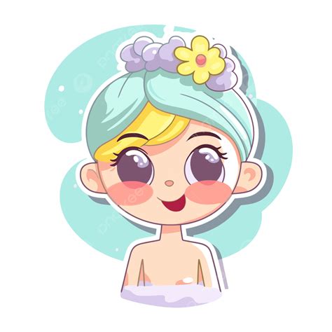 Beauty Girl Cartoon With Bubble Isolated On White Background Vector Clipart Spa Spa Clipart