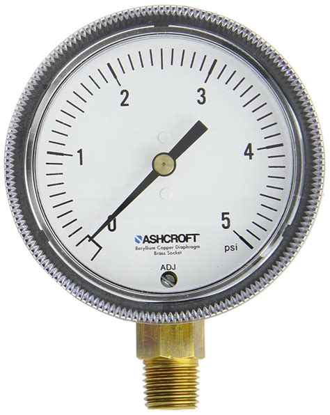 Ashcroft Type 1490 Low Pressure Diaphragm Gauge Beryllium Copper Brass