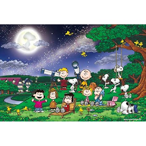 Peanuts Snoopy Under The Full Moon 1000 Pieces Jigsaw Puzzle Finished