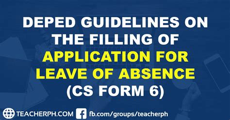 Deped Guidelines On The Filling Of Application For Leave Of Absence Cs