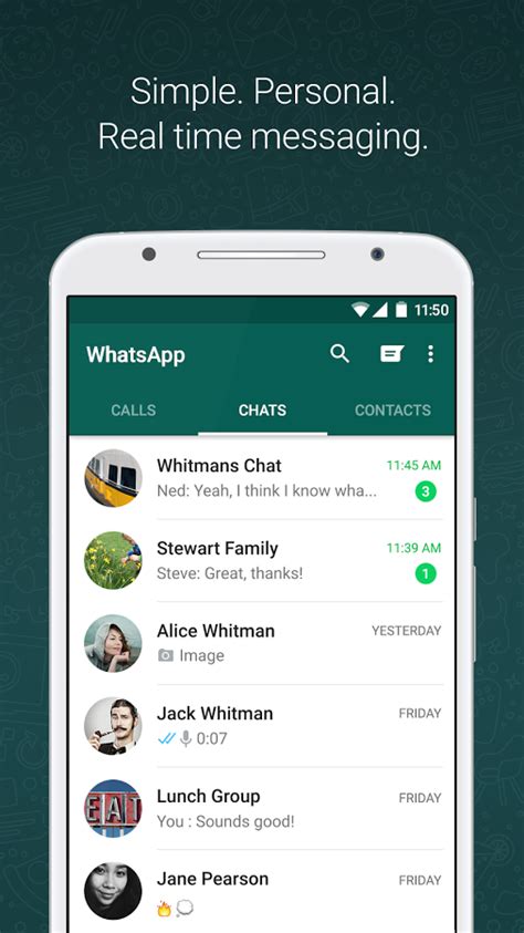 Whatsapp from facebook is a free messaging and video calling app. WhatsApp Messenger for Android - Free download and ...