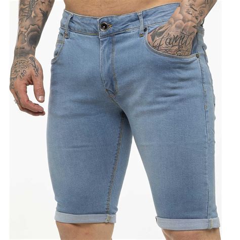 Kruze Mens Shorts Skinny Fit Stretch Denim Summer Half Pants Jean Shorts Uk Size Ebay