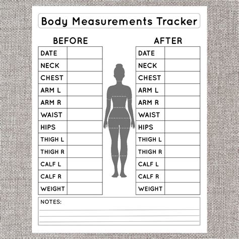 Printable Body Measurement Chart