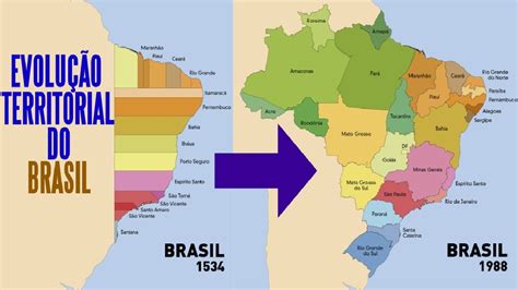 Evolução Territorial Do Brasil Em Mapas 1534 Atualidade Youtube