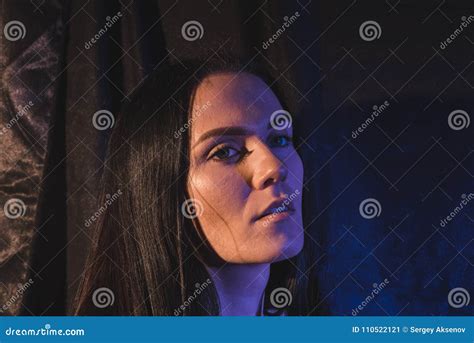 Portrait Of A Young Woman In Lingerie Seducing A Young Man In Suit Stock Image Image Of Light