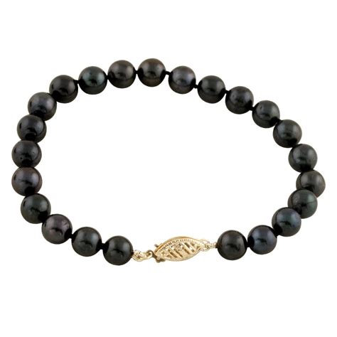 bella pearls 14ct yellow gold 7 8mm black chinese black akoya pearl bracelet bella pearls from