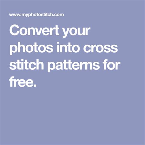 All image processing is done in the browser. Convert your photos into cross stitch patterns for free ...