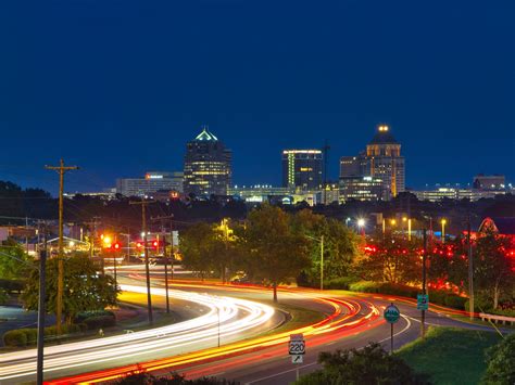 Night View Of Downtown Greensboro North Carolina 3247675 Stock Photo