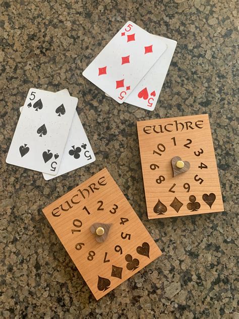 Wooden Euchre Score Cards Etsy