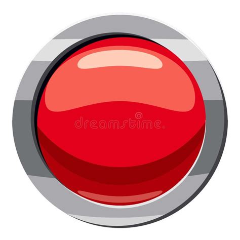 Red Button Icon Cartoon Style Stock Illustration Illustration Of