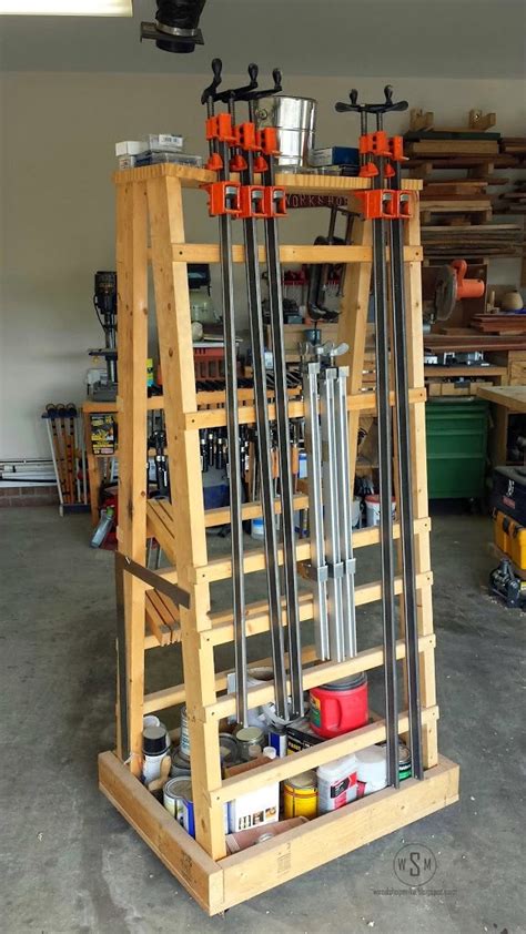 Finally, i located a stud in the wall and hung my diy clamp rack up. Clamp Rack - Woodshop Mike