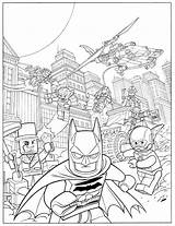 Lego Coloring Batman Pages Movie Kids sketch template