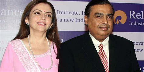 Indian Industrialist Mukesh Ambani And His Wife Nita