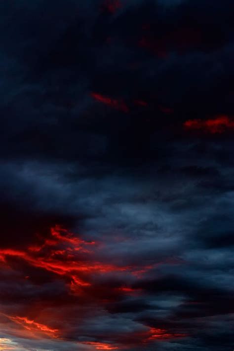 Hd Wallpaper Untitled Night Dark Red Sunset Sunrise Sky Cloud