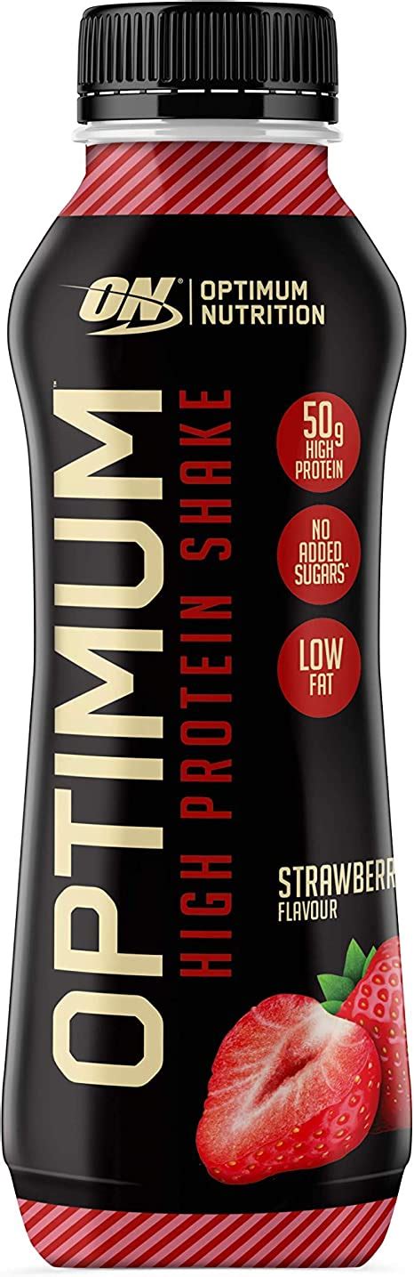 Optimum Nutrition Protein Shakes Strawberry Ready To Drink 50g High