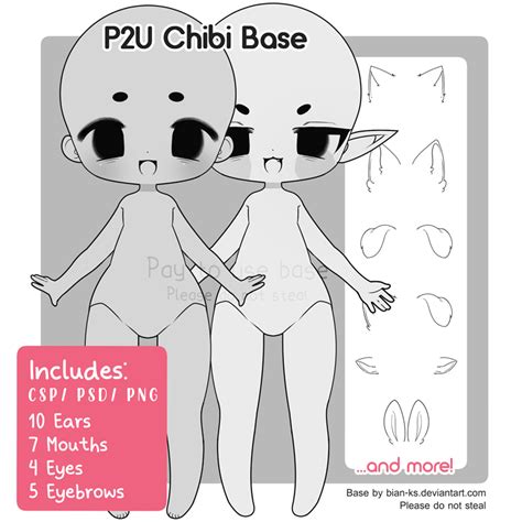 P U Chibi Base Set Bianqiart S Ko Fi Shop Ko Fi Where Creators Get Support From Fans