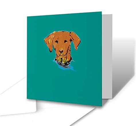 Original Fox Red Labrador Dog Illustration Square Greeting Card