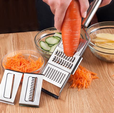 How to julienne carrots like a food pro. JDM Stainless Steel Vegetable Grater Shredder Cutter Julienne Slicer with 3 Blades - JDM supply ...