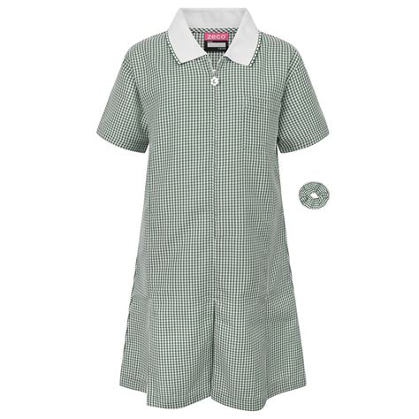 Green School Summer Dress Large Sizes School Uniform 247