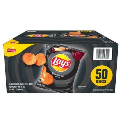 Lays Barbecue Potato Chips 1 Ounce Pack Of 50 1 Unit Frys Food