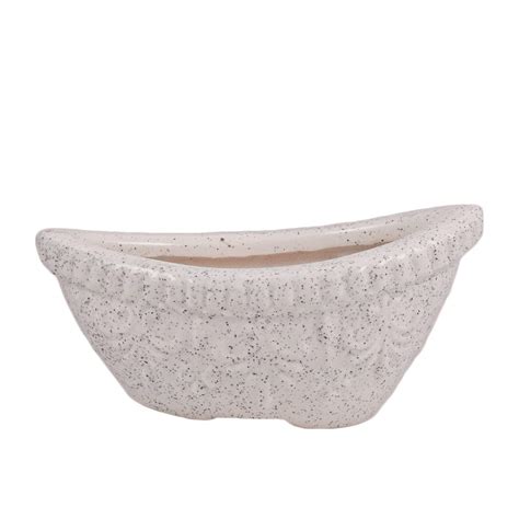 Lasaki Royal Boat White Ceramic Pots For Interior Home Living Room