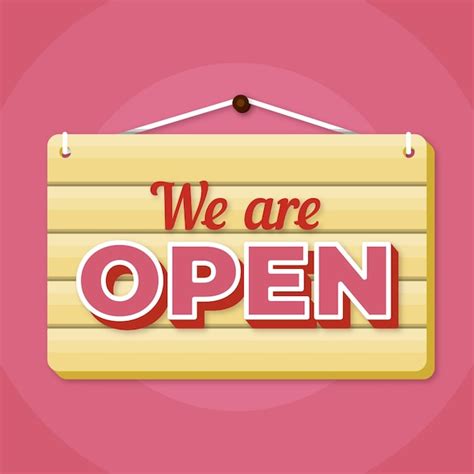 Free Vector We Are Open Sign