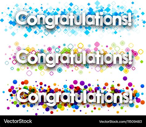 Congratulations Colour Banners Set Royalty Free Vector Image