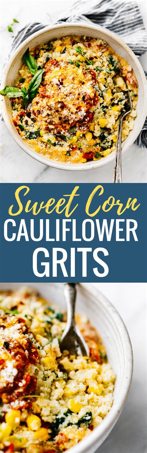 Pork rinds add a crispy texture to the. Creamy Sweet Corn Cauliflower Grits