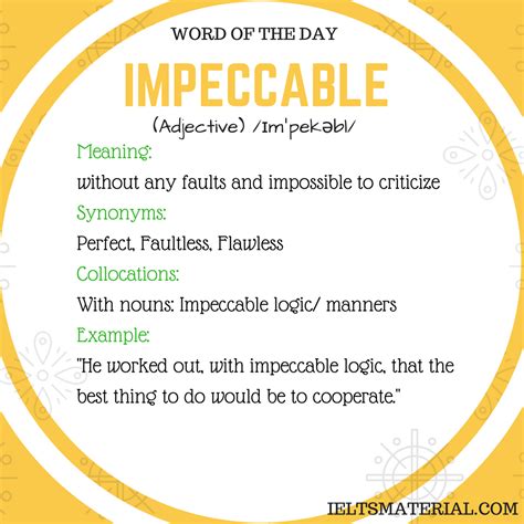 Impeccable Word Of The Day For Ielts