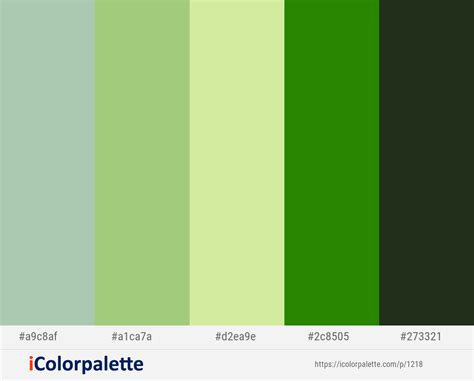 Spring Rain - Wild Willow - Caper - Japanese Laurel - Log Cabin Color scheme | iColorpalette ...