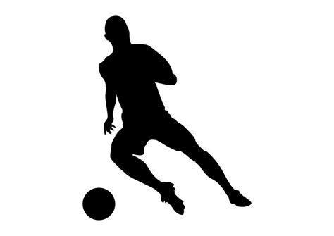 Football Player Black Vector Silhouette On White Background Football