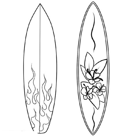 Surfboard Coloring Page To Print | K5 Worksheets