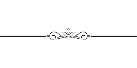 Elegant Flourish Floral Line Art Vector Clip Art Borders