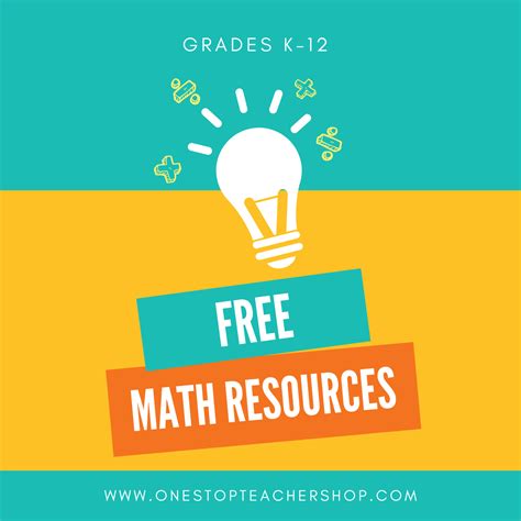 FREE Math Resources for Teachers - One Stop Teacher Shop