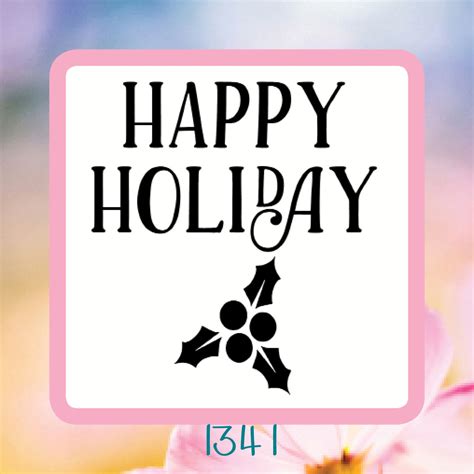 Happy Holiday Christmas Reusable Craft Stencil Decal Or Board Design